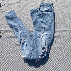 American Eagle skinny jeans, ripped front & back